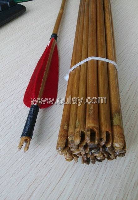 Bamboo arrow shafts self-nock