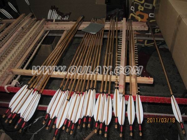 Bamboo arrows in production