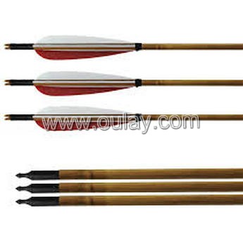 bamboo arrows with black broadheads