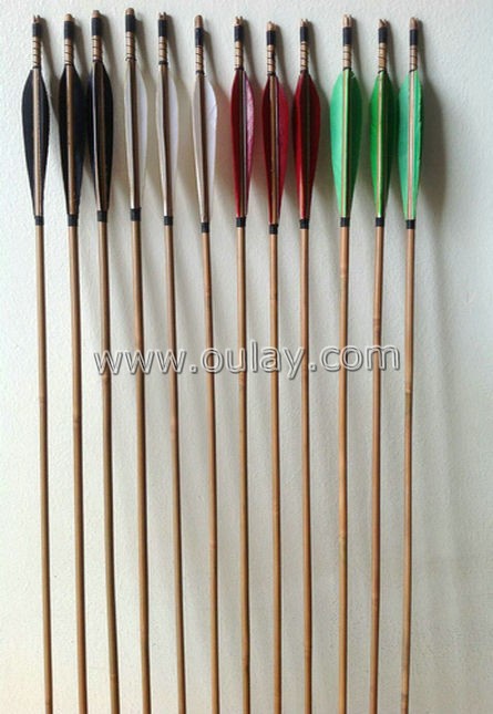 machu cutting real turkey fletchings bamboo arrows