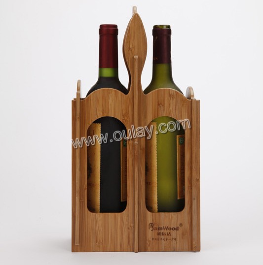 Double bottle wine racks/Bamboo Wine Tray Racks for Christmas