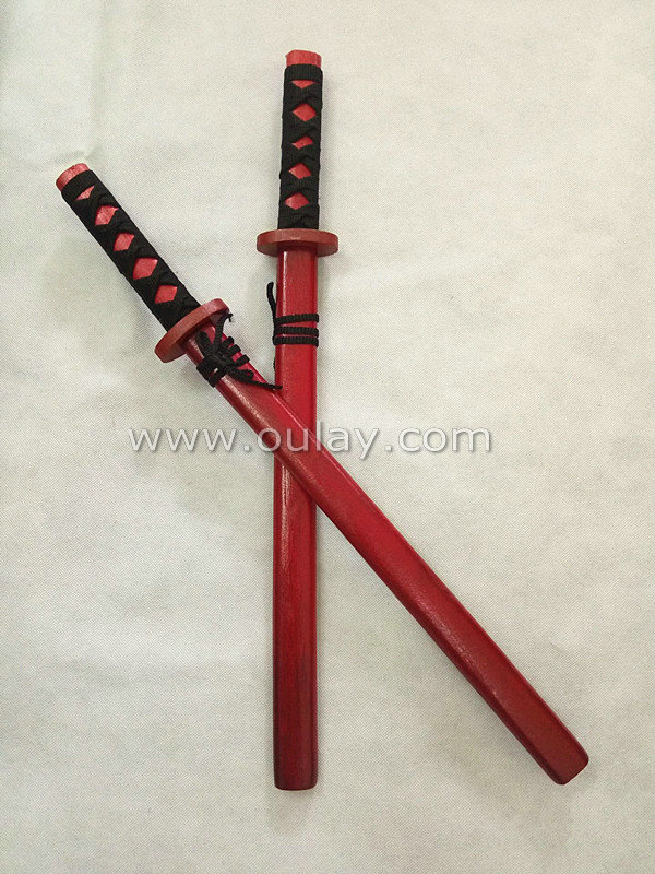 Wooden red toys long sword