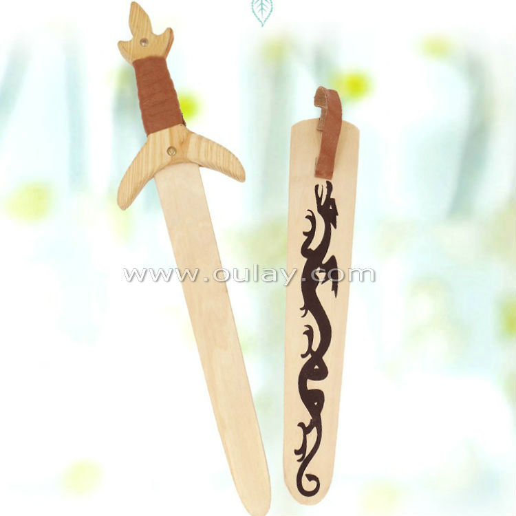 toy wooden sword with dragon